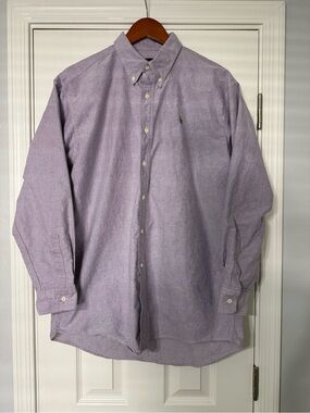 Ralph Lauren vtg Men's Chaps Boy Scout Tag XL Lavender Long Sleeve pony